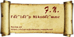 Fülöp Nikodémusz névjegykártya